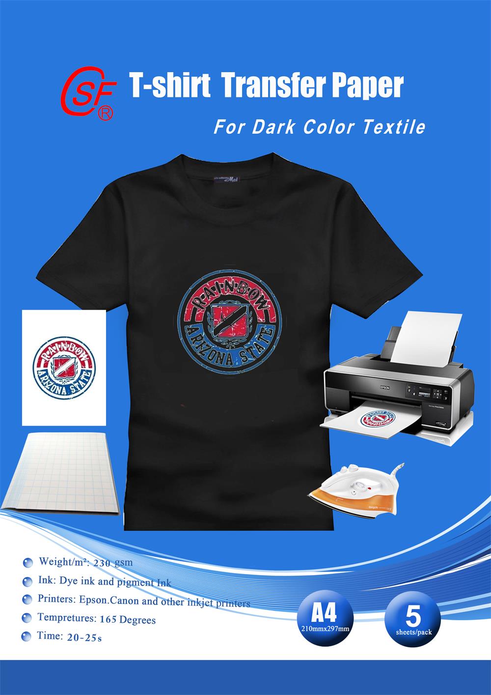 Dark Inkjet T-shirt Transfer Paper - Buy inkjet transfer paper, Inkjet ...